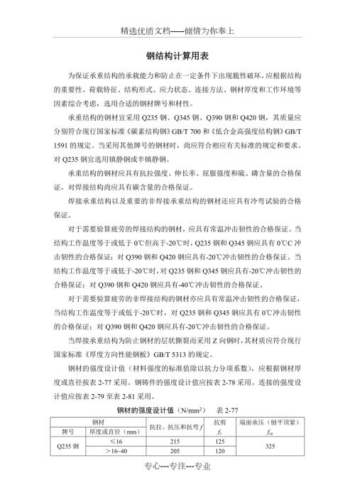 钢结构承载计算公式共26页.doc