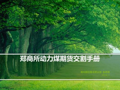 郑商所动力煤期货交割手册.ppt