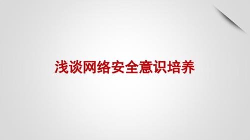 网络安全意识培养ppt课件.ppt