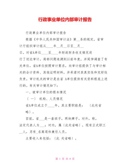行政事业单位内部审计报告.doc