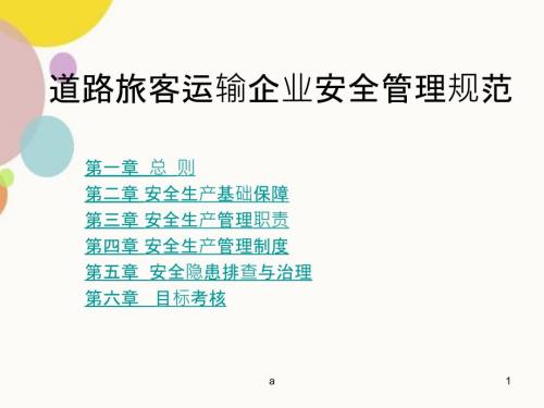 道路旅客运输企业安全管理规范.ppt