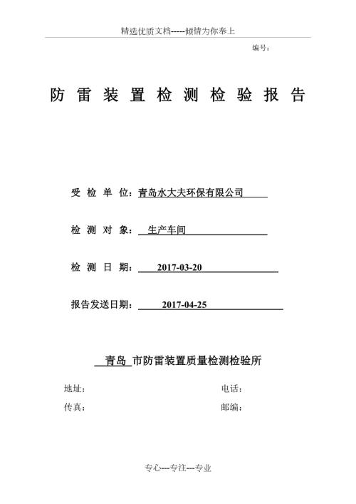 防雷检测报告表共14页.doc