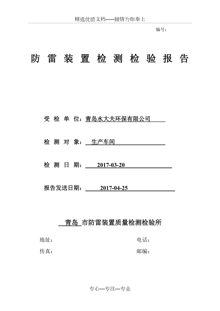 防雷检测报告表共14页.doc_第1页
