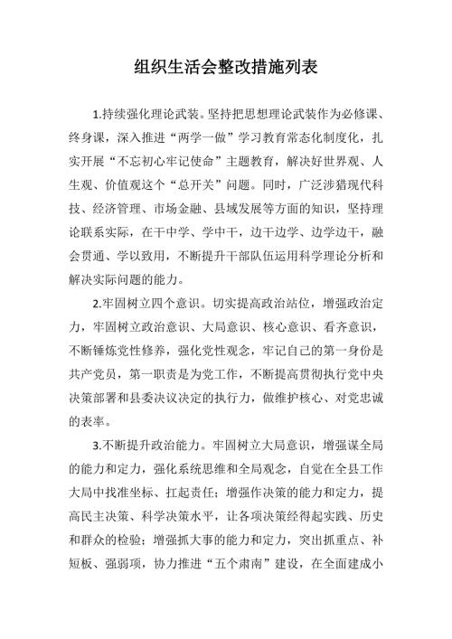 组织生活会整改措施列表.doc