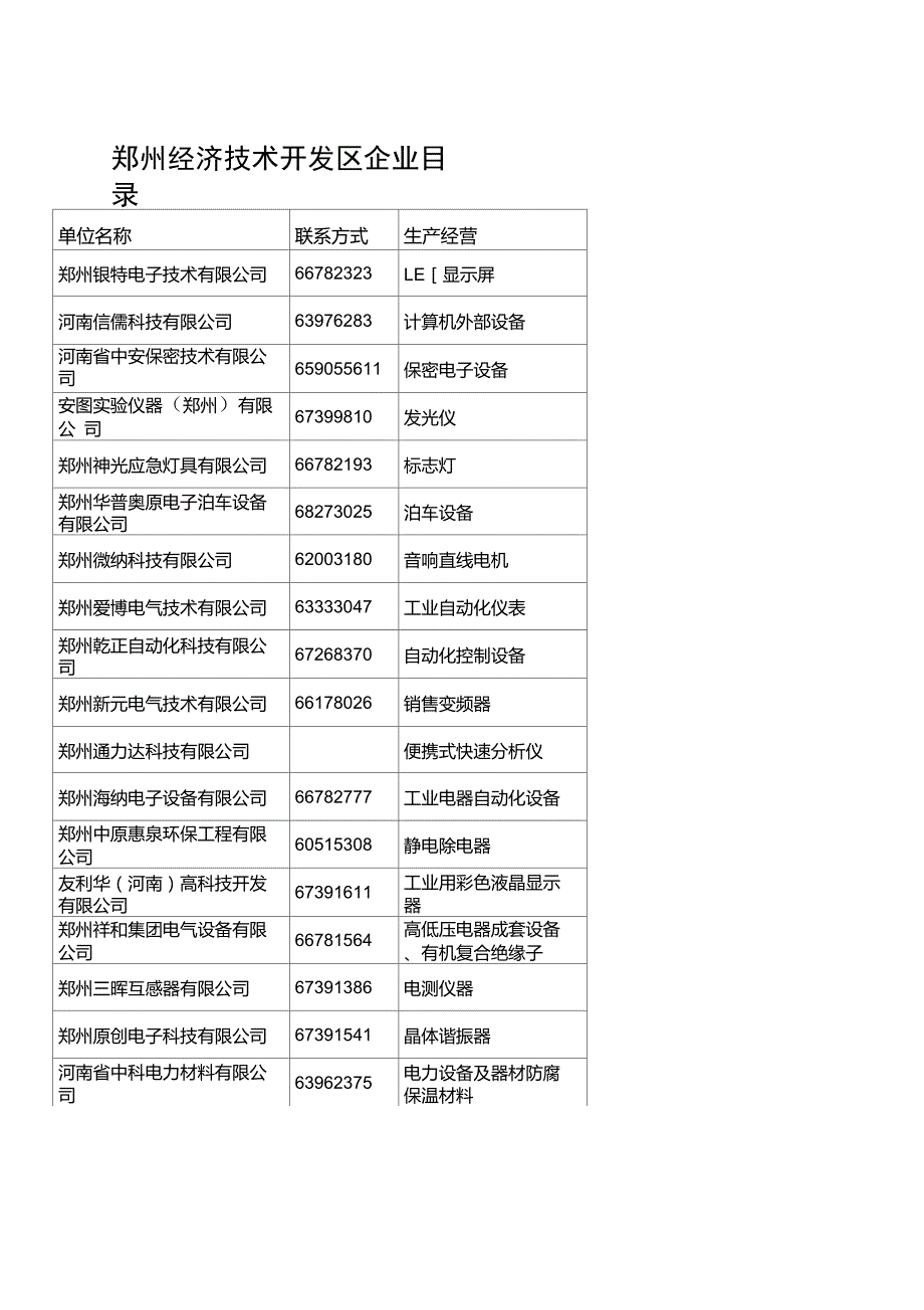 郑州经济技术开发区企业目录.doc_第3页