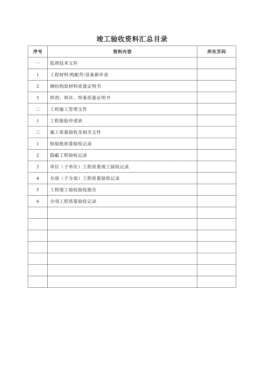 钢结构施工资料开始竣工.doc_第2页