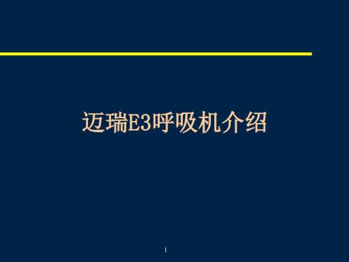 迈瑞SynoVentE3呼吸机.ppt