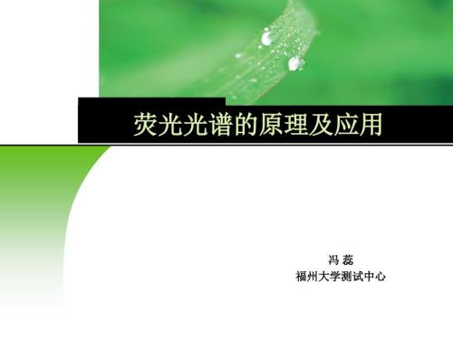 荧光的原理及应用课件.ppt