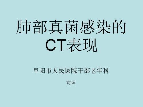 肺部真菌感染的CT表现课件.ppt
