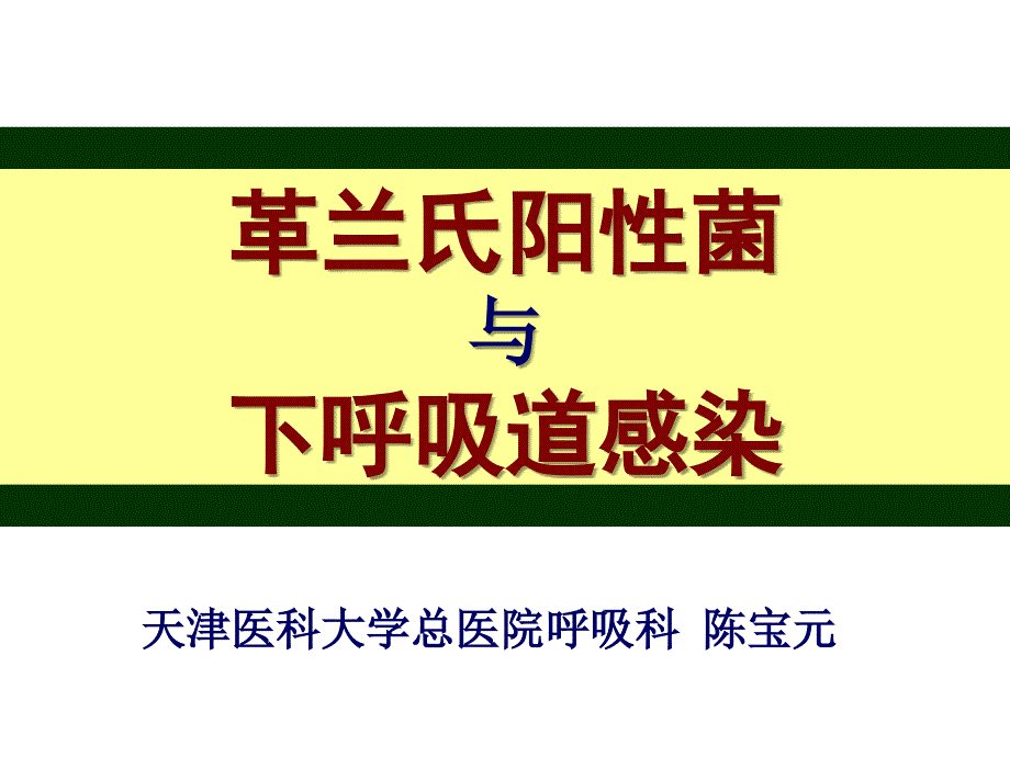 革兰氏阳性菌与下呼吸道感染陈宝元.ppt_第1页