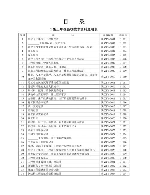 陕西省建筑工程施工通用表格控制资料全套.doc