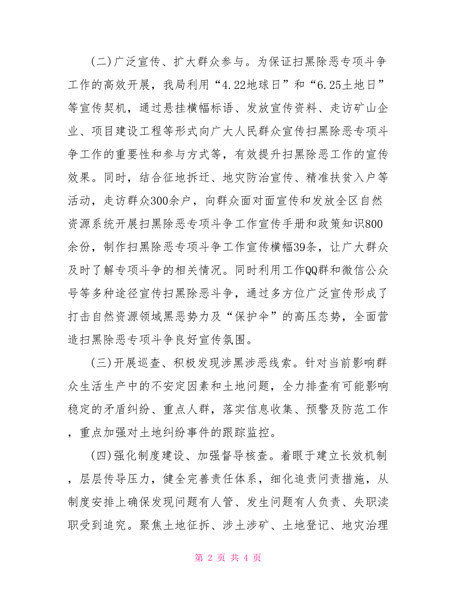 自然资源局开展扫黑除恶专项斗争工作总结.doc_第2页