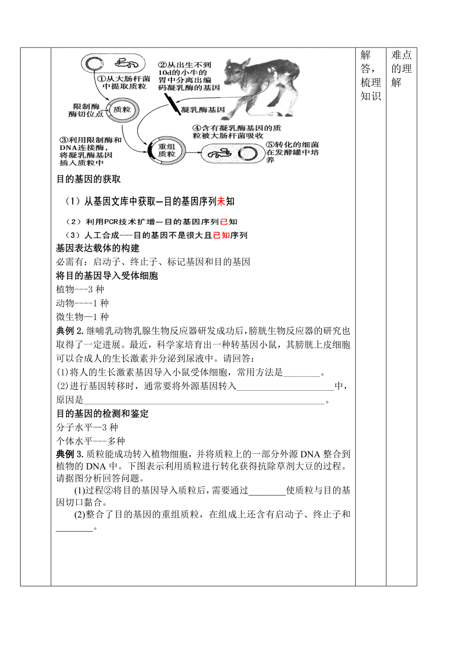 选修三基因工程的基本工具和基本操作程序一轮复习教学设计.doc_第3页