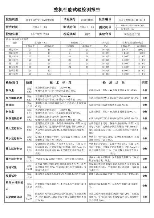 美的空调测试报告.doc