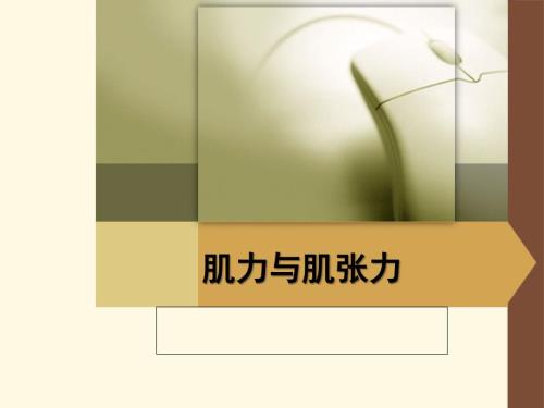 肌力与肌张力PPT课件.ppt