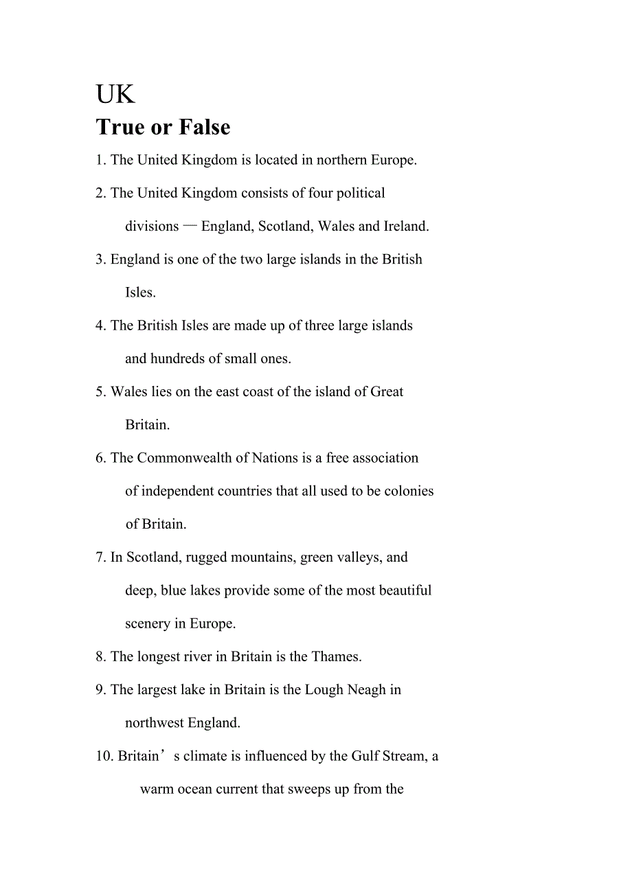 英语国家概况练习题.doc_第1页