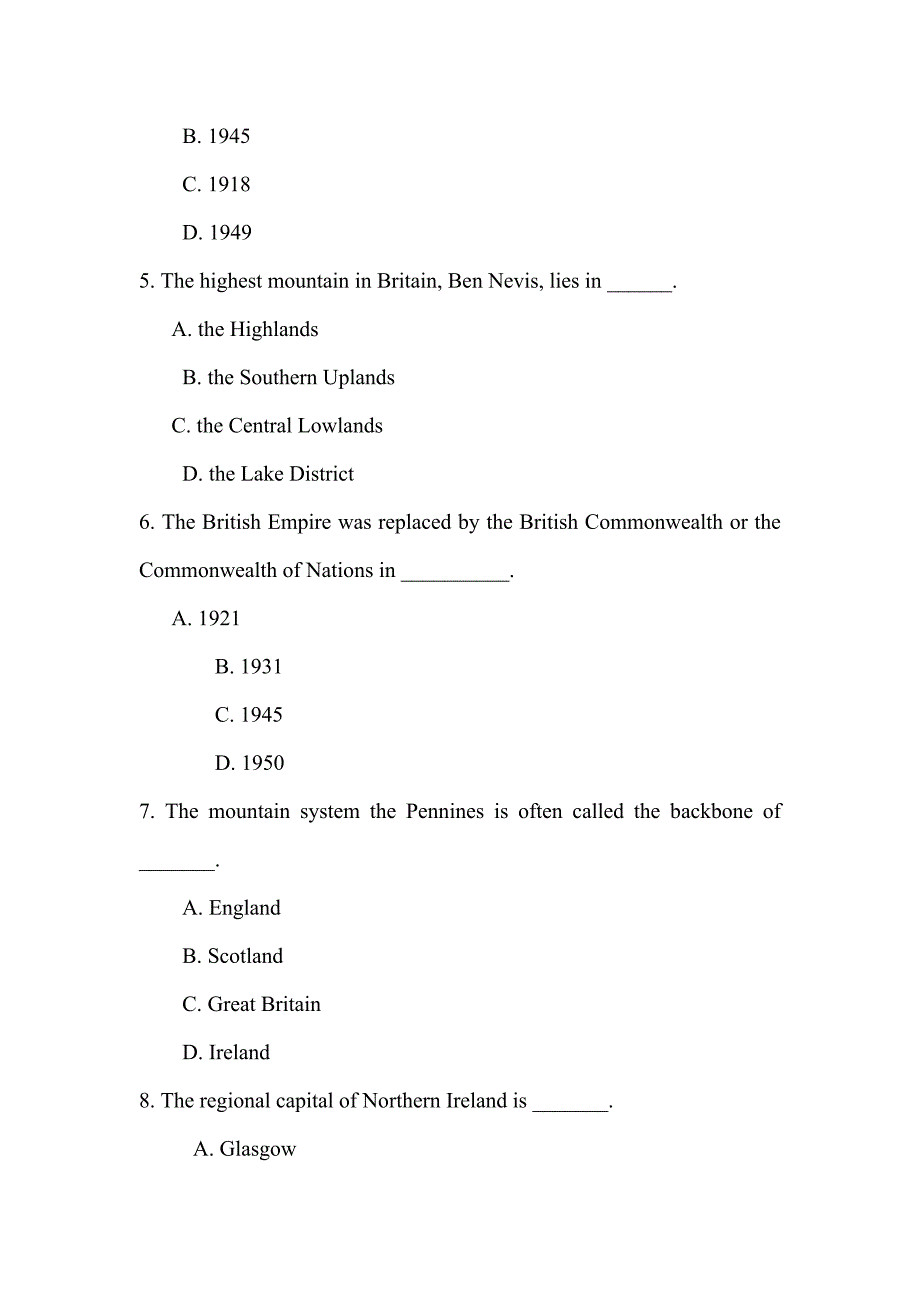 英语国家概况练习题.doc_第3页
