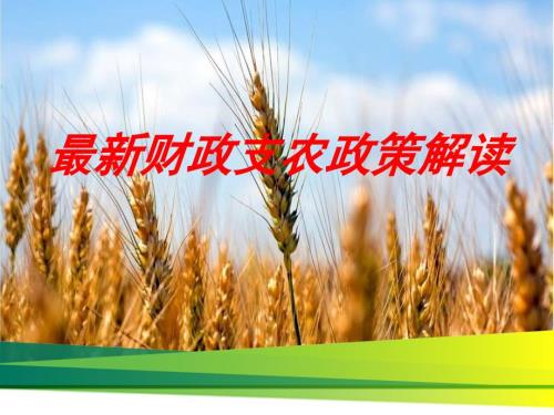 财政支农政策培训课件.ppt