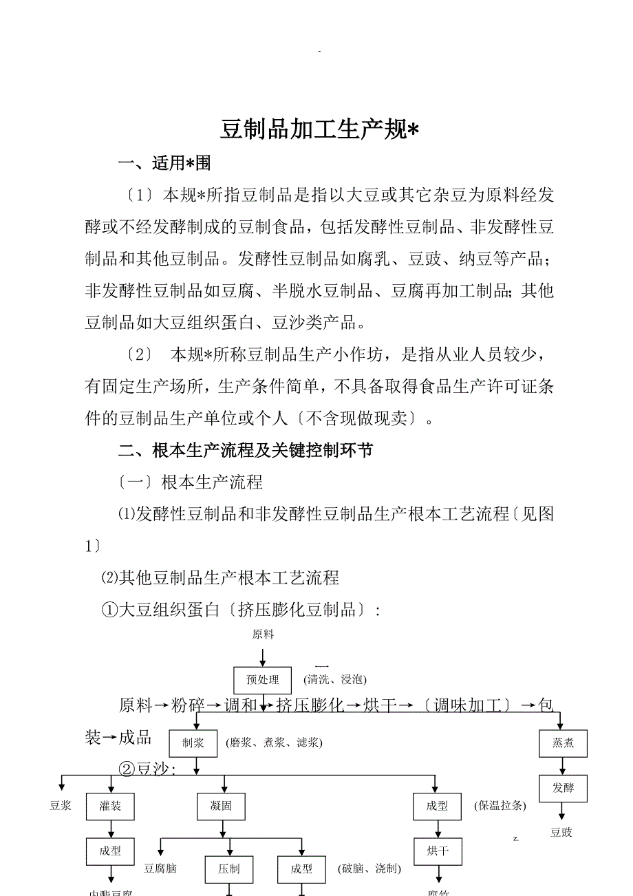 豆制品加工小作坊生产规范标准.doc_第1页