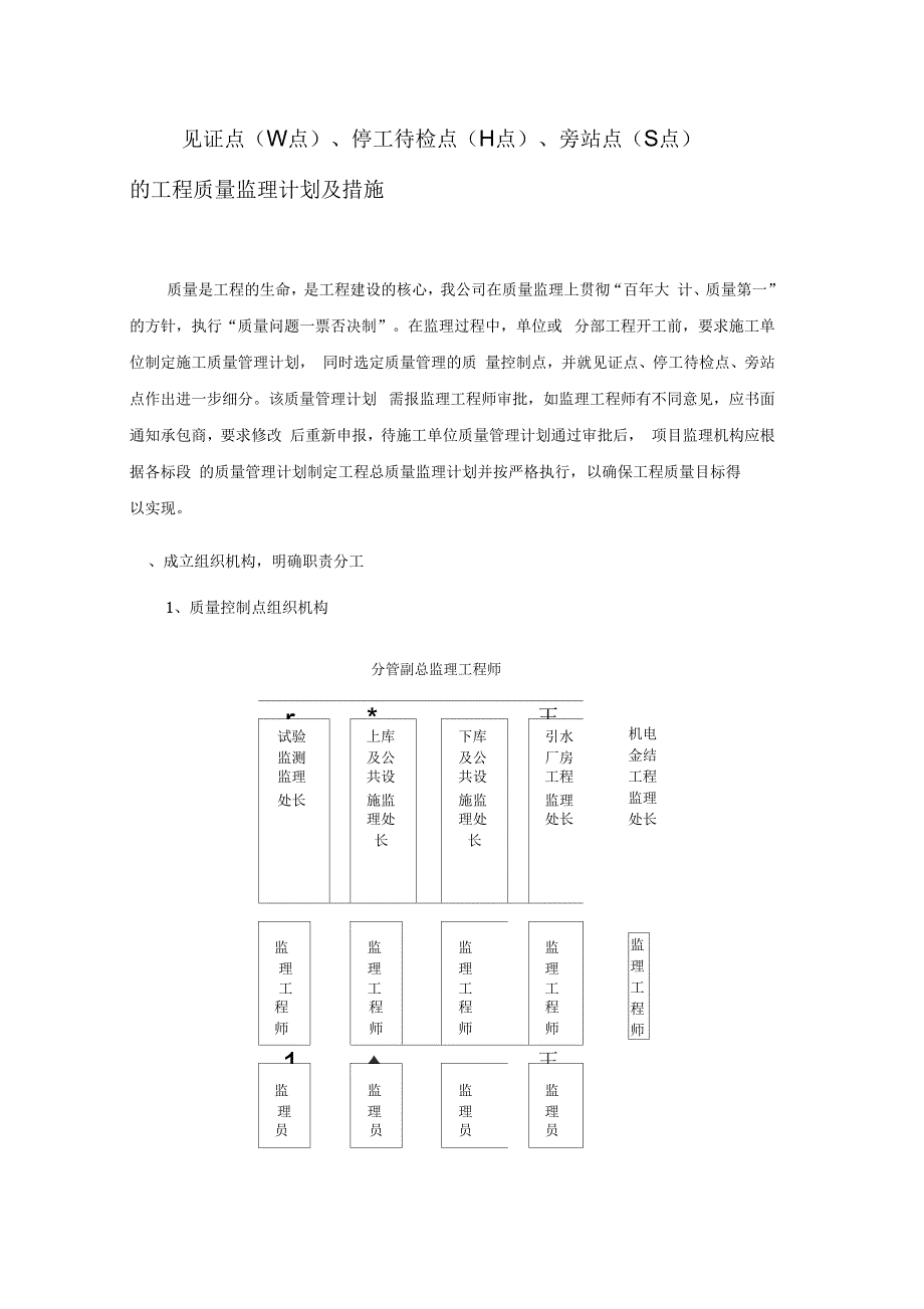 见证点W点停工待检点H点旁站点S点的工程质量监理计划及措施.docx_第1页