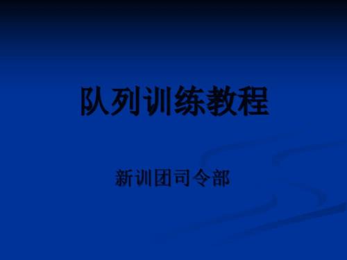 队列训练教程PPT课件.ppt