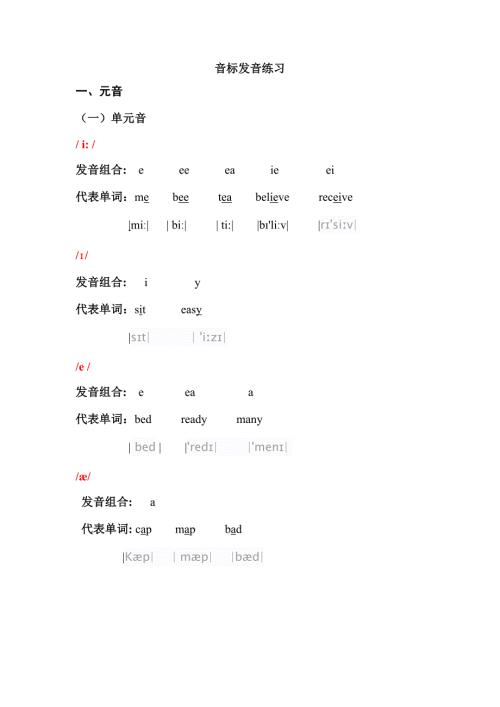 英语音标音节以及字母组合练习带单词音标.doc