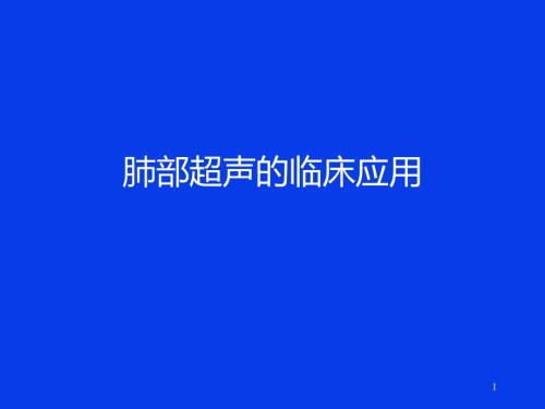 肺部超声的临床应用.ppt