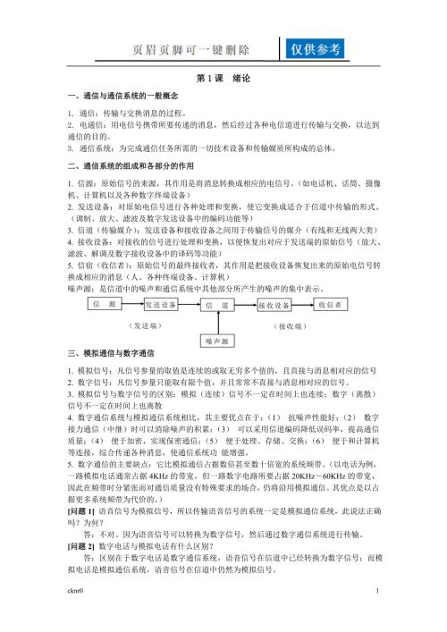 通信原理知识点图表相关.doc