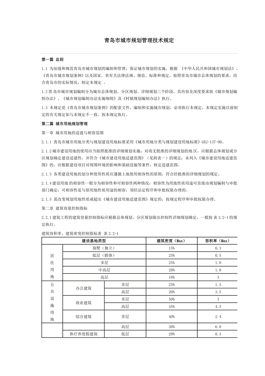青岛市城市规划管理技术规定.doc_第1页