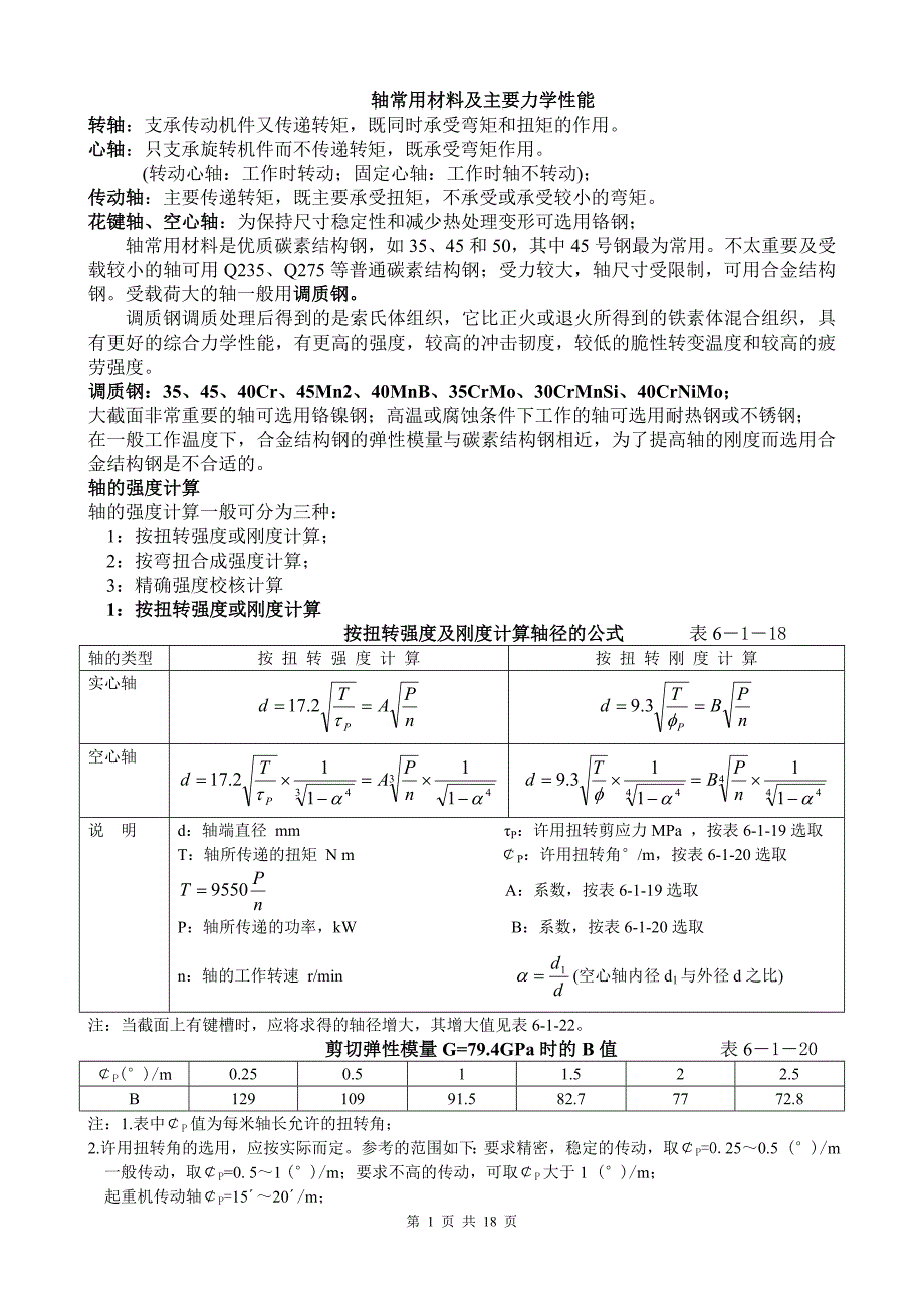 轴的常用材料及主要力学性能.doc_第1页