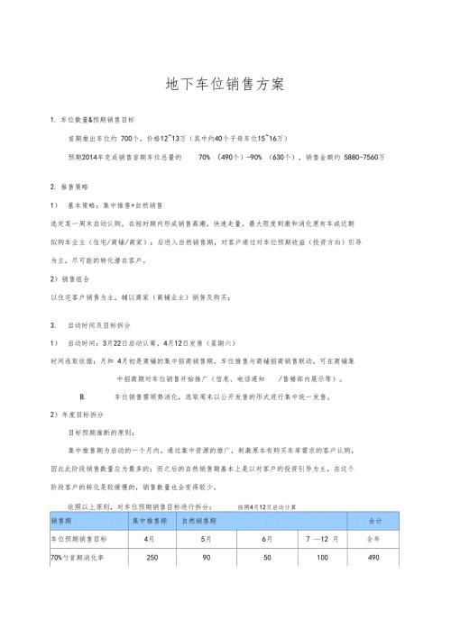 车位销售方案.doc