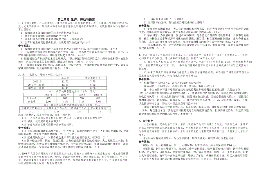 高一政治经济生活期末复习主观题.doc_第2页