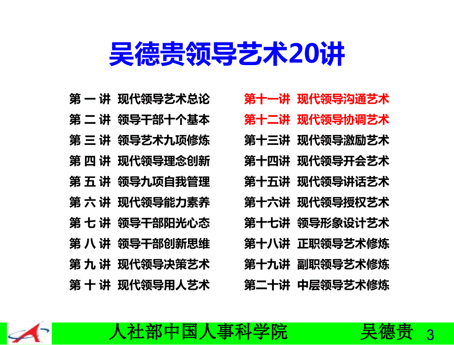 管理沟通与关系协调吴德贵领导艺术系列讲座第讲.ppt_第3页