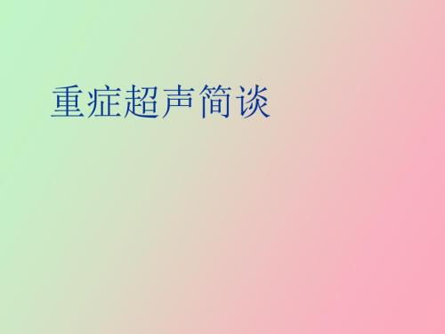简谈重症超声.ppt