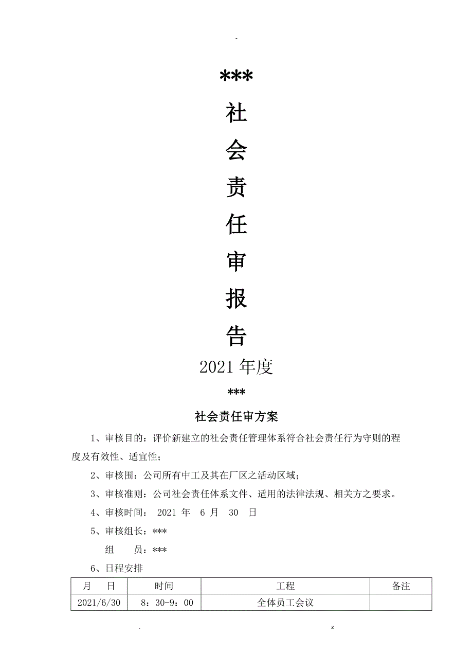 社会责任内审和管理评审报告全套.doc_第1页