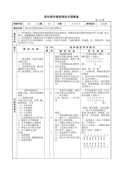 背向滑步推铅球技术课教案.doc