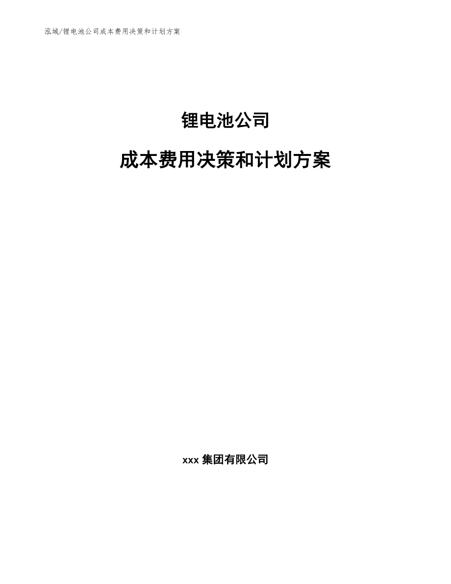 锂电池公司成本费用决策和计划方案参考.docx_第1页