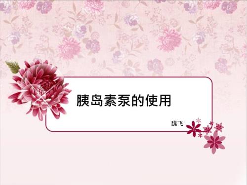 胰岛素泵的使用.ppt