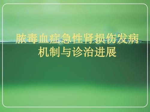 脓毒血症AKIPPT课件.ppt