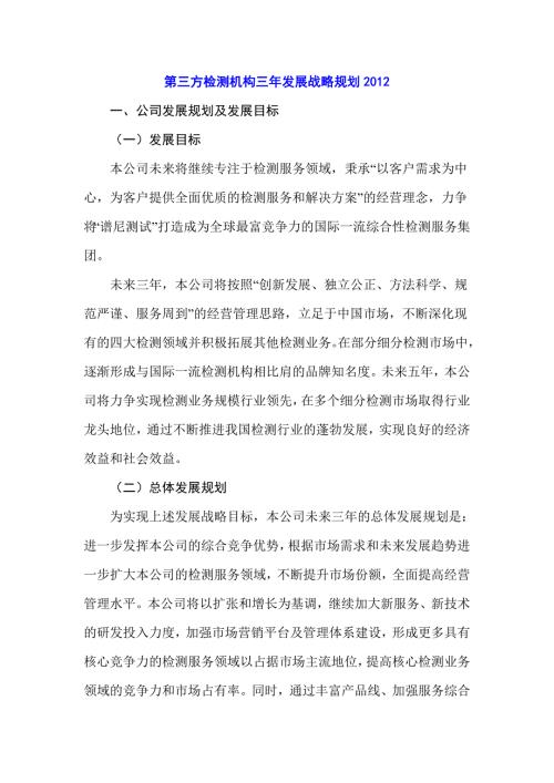 第三方检测机构三年发展战略规划.doc