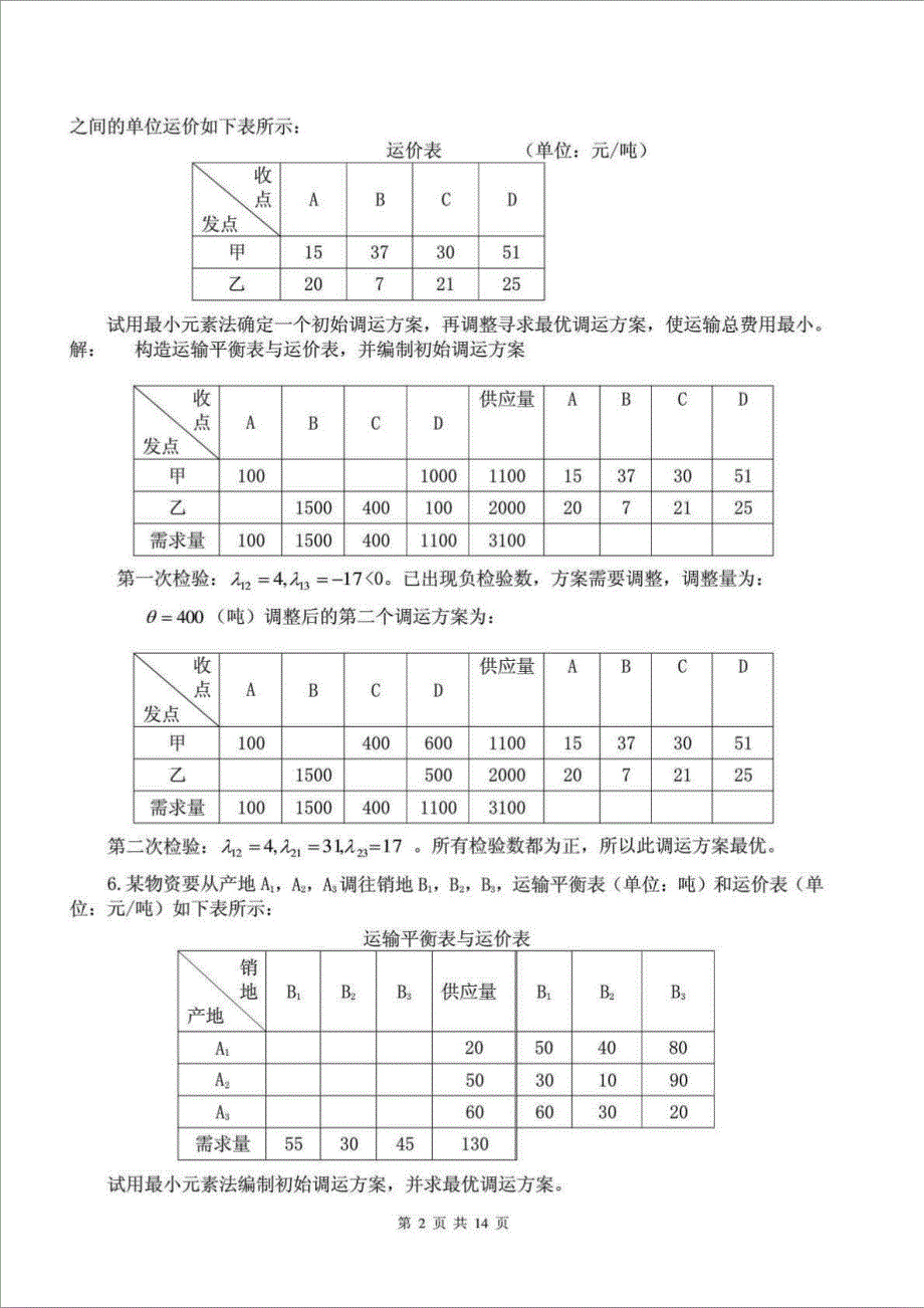 精品文档中央电大物流管理定量分析方法形成性考核册参考答案.doc_第2页