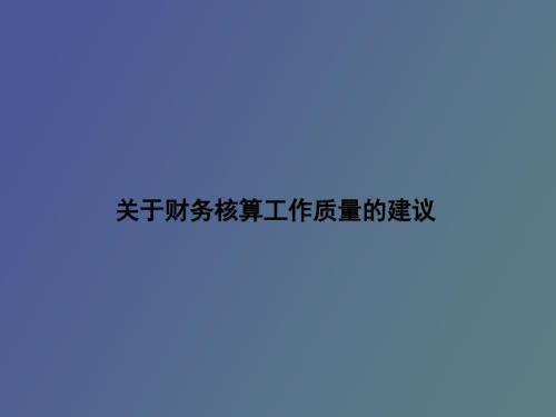 财务核算工作的建议.ppt