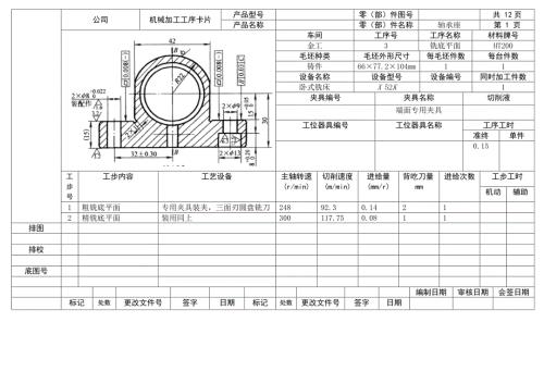 轴承座工序卡.doc