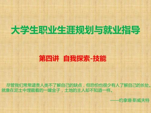 职业生涯规划第四讲自我探索技能.ppt