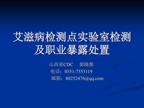 艾滋病检测点实验技术.ppt
