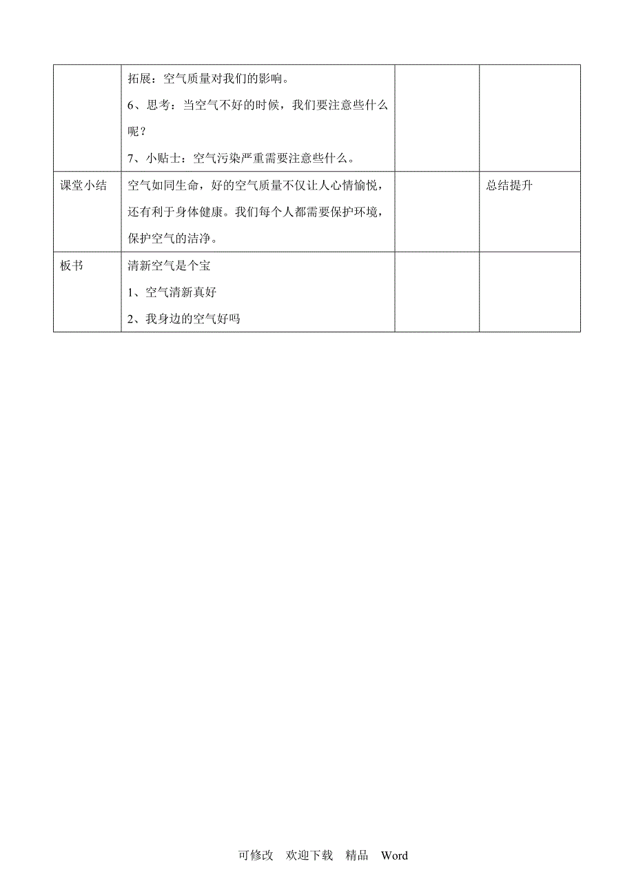 部编版道德与法治教学设计10清新空气是个宝第一课时教案.doc_第3页