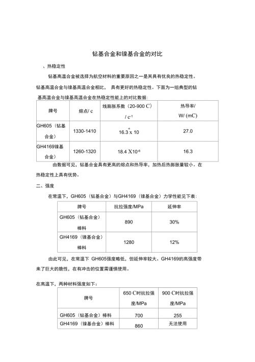 钴基合金和镍基合金的对比分析.doc