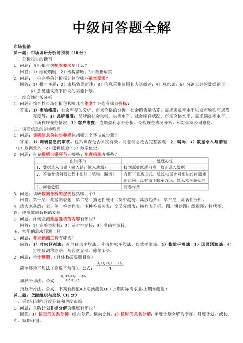 精品资料20212022年收藏卷烟营销技能鉴定中级问答题全解终版.docx