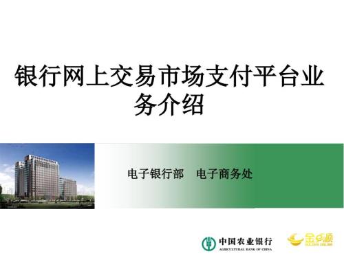 银行网上交易市场支付平台业务介绍.ppt