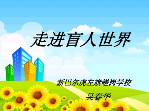 走进盲人的世界PPT课件.ppt